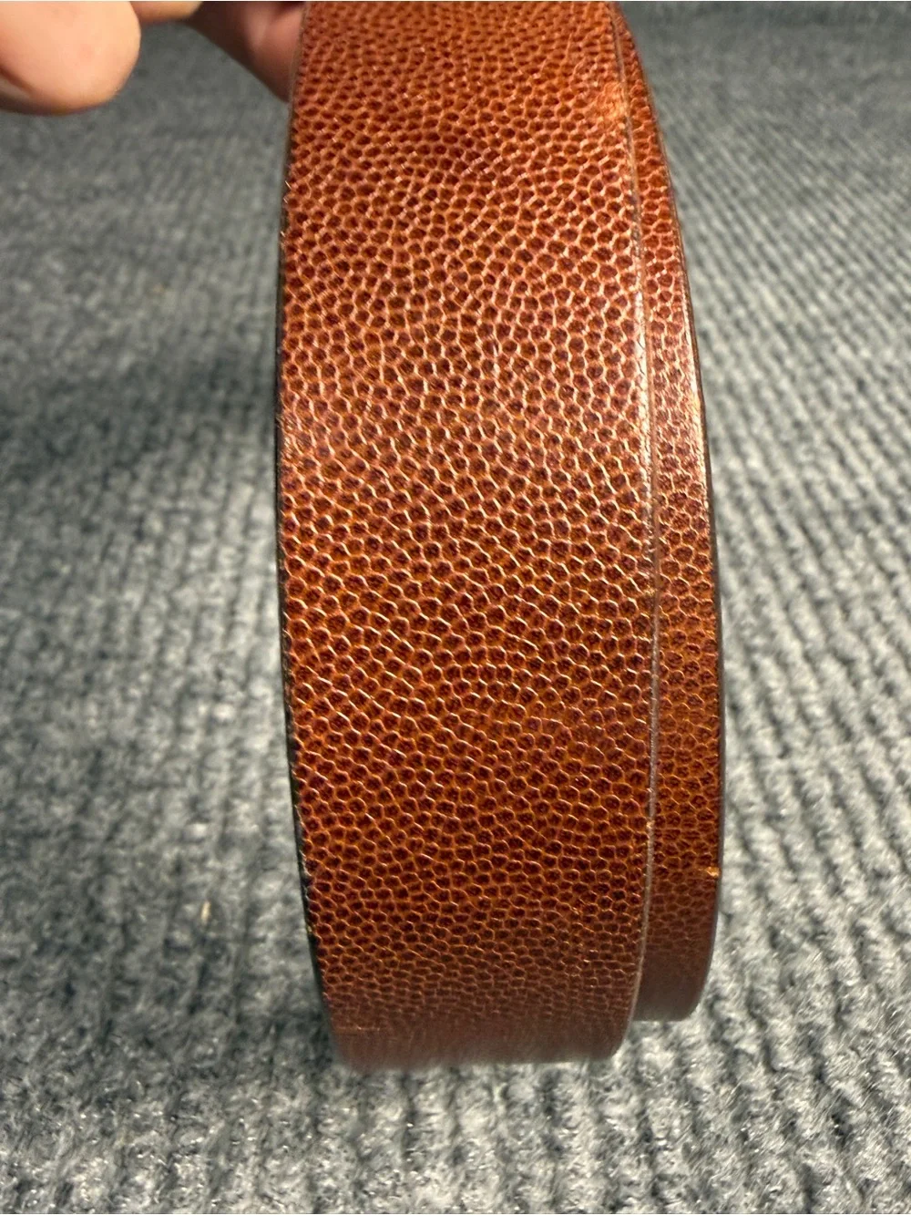 Vintage Coach 3887 Pebbled Brown Leather Belt 34 / 85 Silver Plaque Buckle USA